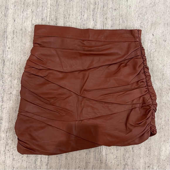Zeynep Arcay Leather Draped Mini Skirt 4 & 8 - Picture 2 of 9